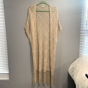 Cream Knit Boho Duster